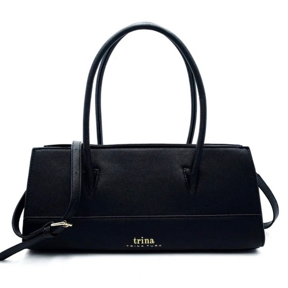 Trina Turk Handbags - Trina Turk Black Satchel / Crossbody Hand Bag